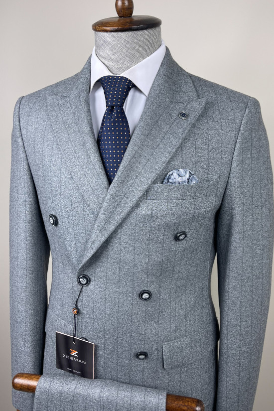 Çizgili Kruvaze Takım Elbise 