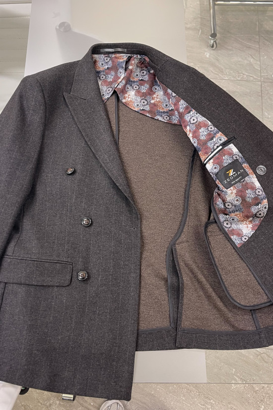 Çizgili Kruvaze Takım Elbise 