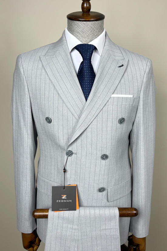 Çizgili Kruvaze Takım Elbise