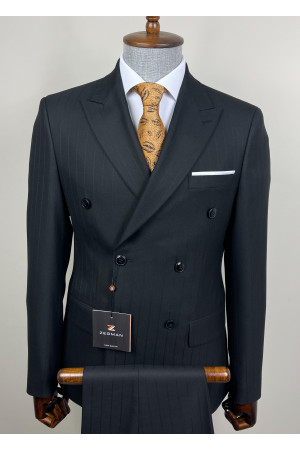 Çizgili Kruvaze Takım Elbise 