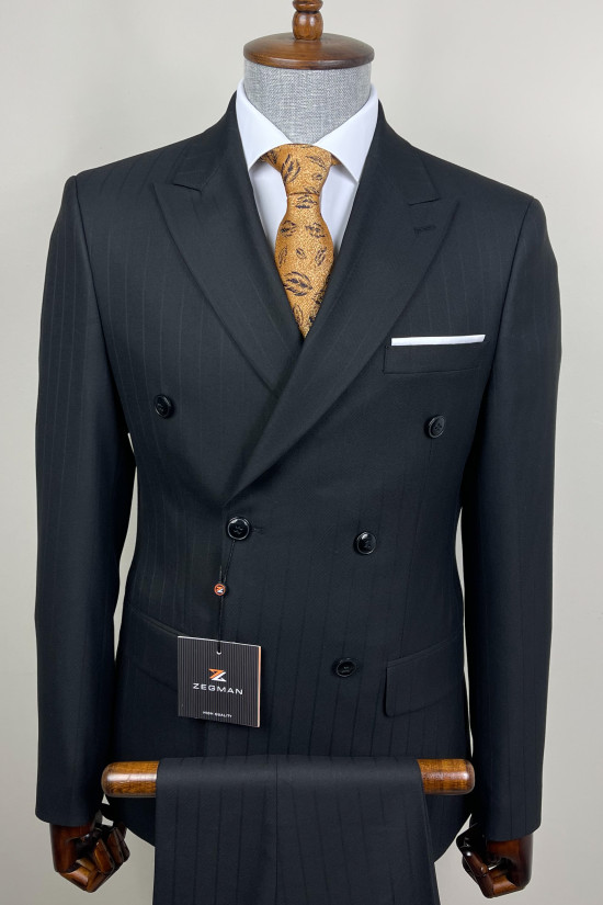 Çizgili Kruvaze Takım Elbise 