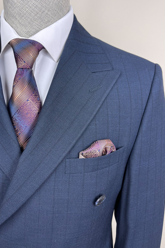 Çizgili Kruvaze Takım Elbise 