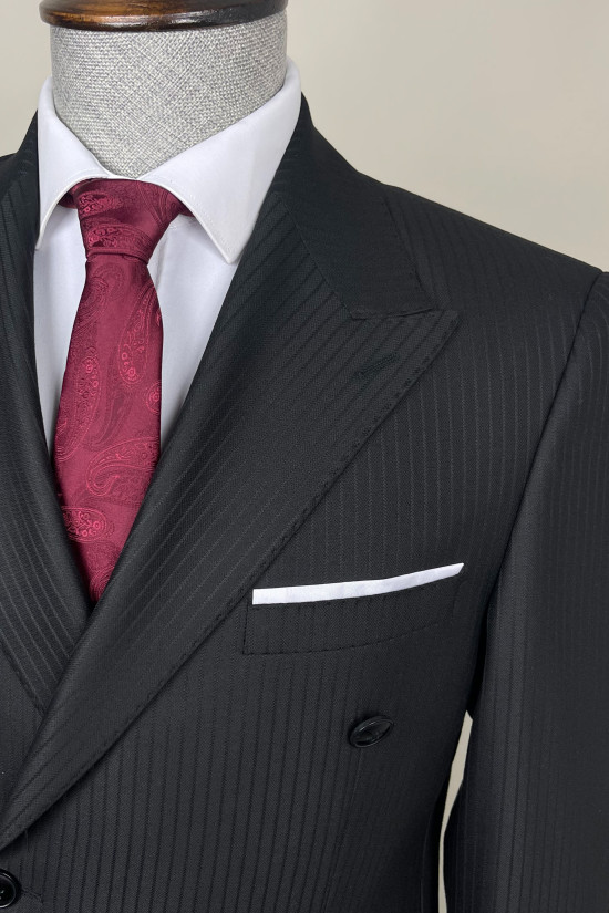 Çizgili Kruvaze Takım Elbise 