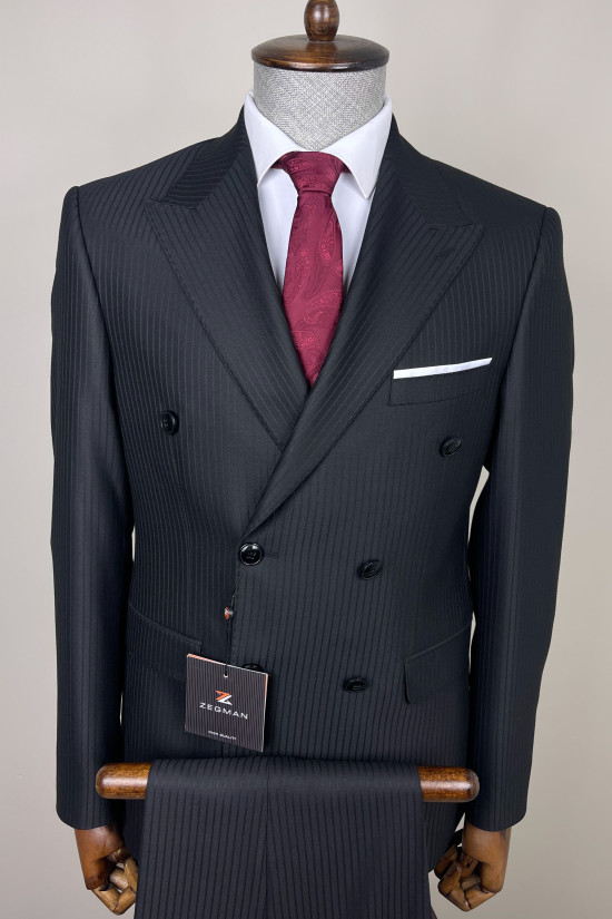 Çizgili Kruvaze Takım Elbise 