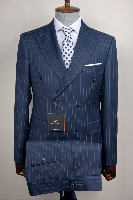 Çizgili Kruvaze Takım Elbise 