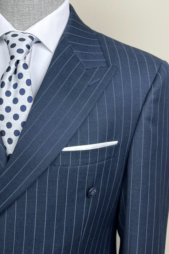 Çizgili Kruvaze Takım Elbise 