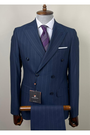 Çizgili Kruvaze Takım Elbise