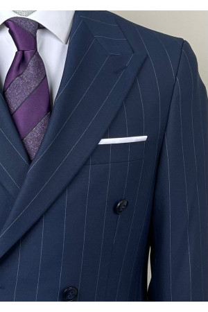 Çizgili Kruvaze Takım Elbise