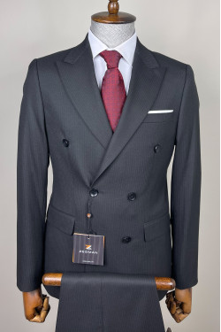 Çizgili Kruvaze Takım Elbise