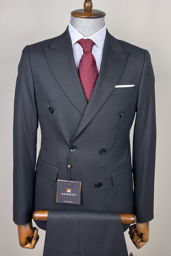 Çizgili Kruvaze Takım Elbise