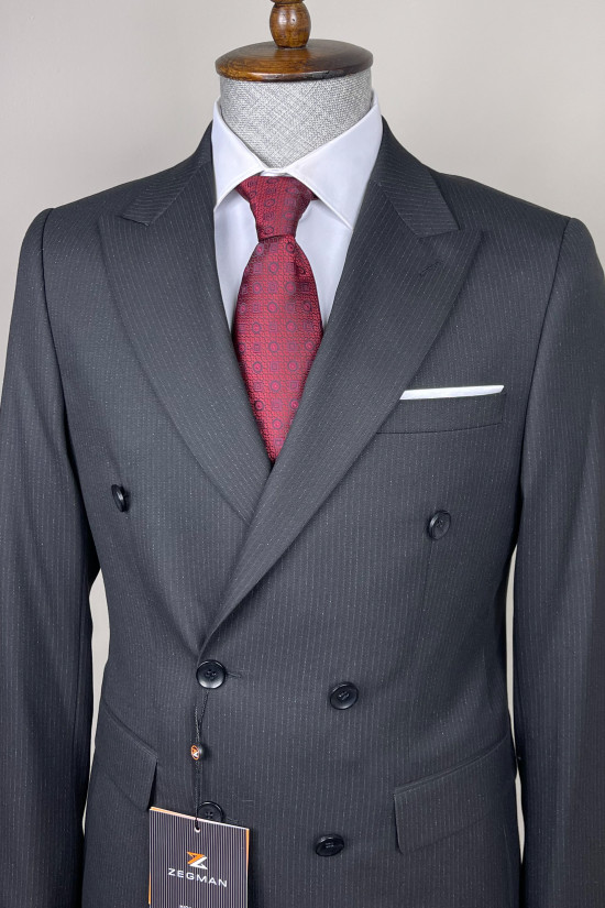 Çizgili Kruvaze Takım Elbise