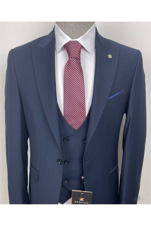 Navy Blue Vest Suit