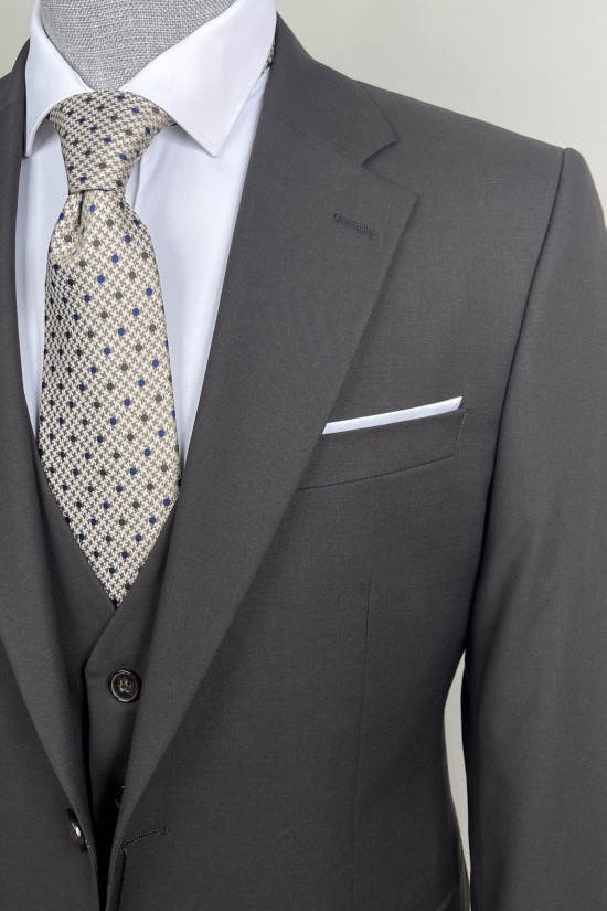 Mono Yaka Yelekli Takım Elbise 