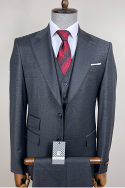 Altınyıldız Ekose Yelekli Takım Elbise