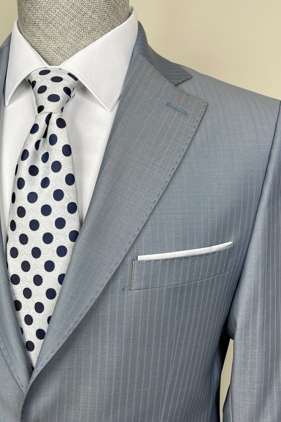 Altınyıldız Sorti Çizgili Mono Yaka Takım Elbise