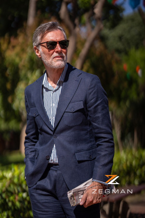 Navy Blue Linen Suit