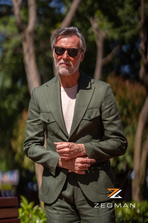 Green Linen Suit
