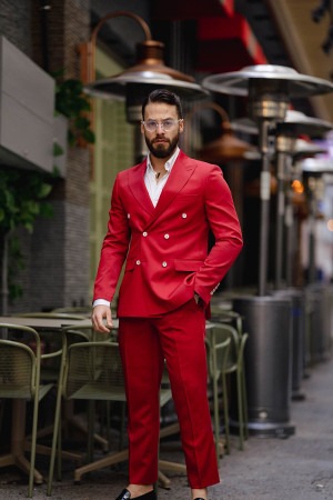 Red Double Breasted Suit