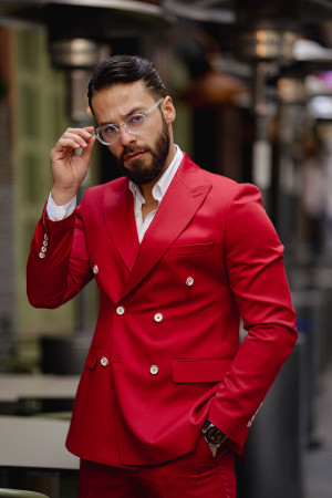 Red Double Breasted Suit
